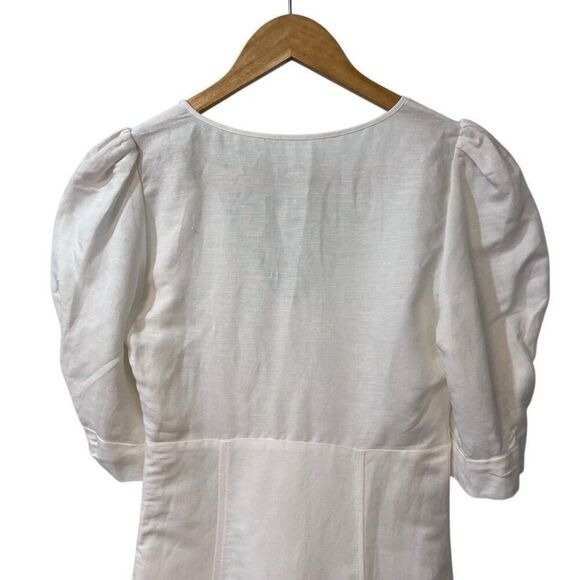 Parker  Womens  Kiera Mini Dress Size 2 XS in White Linen Blend - Picture 6 of 14